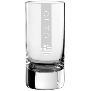 Ouzo Gläser klein (5cl 12x | 5 Größen verfügbar) 12er Set | 5cl Schnapsgläser Glas | Spülmaschinenfest | Ouzoglas mit Gravur 12 Stück