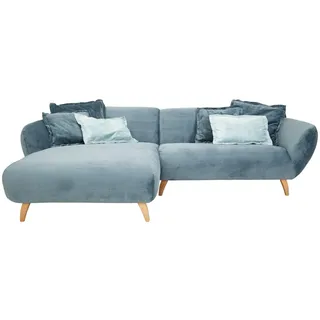 Carryhome Ecksofa, Petrol, Holz, Buche, massiv, 2-Sitzer, Füllung: Schaumstoff, Ottomane links, L-Form, 280x175 cm, Made in EU, seitenverkehrt erhältlich, Rücken echt, Wohnzimmer, Sofas & Couches, Wohnlandschaften, Ecksofas