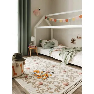 benuta Kinderteppich Hana, rechteckig, Höhe: 11 mm, Kunstfaser, Berber, Ethno-Style, Wohnzimmer rosa 120 cm x 170 cm x 11 mm