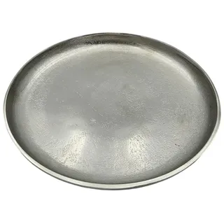 Meinposten Dekoteller Silber Metall Teller Schale Dekotablett Kerzenteller Dekoschale Ø20cm