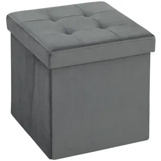 Homcom Sitzhocker mit Stauraum Klappbar 38 x 38 x 38 cm Grau