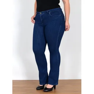 ESRA Bootcut-Jeans Stretch Jeans Damen High Waist Bootcut Jeans bis Übergröße Plus Size Wide Leg Jeans Damen Bootcut Schlaghose Damen Jeans Flared High Waist blau 36