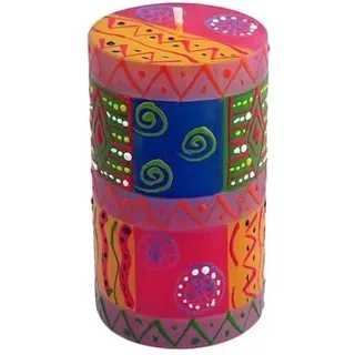 Nobunto Kerzen - Shahida - Fair Trade Kunstkerze aus Südafrika - Handbemalte Geschenkkerze - Afrikanische Kerzensets - Bunte Stabkerzen - Weihnachten - Ostern (Einzelkerze 6,5x10cm)