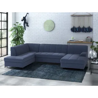 Home Affaire Wohnlandschaft Polyester U-Form 3-Sitzer Blau