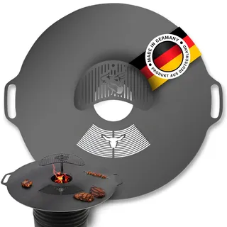 Feuerplatte für Feuertonne 100 cm, 6 mm Stärke – Grillplatte mit Grillrost & Grillaufsatz – A. Weyck Tolls Rund, Plancha, Feuerschale mit Grillring – Perfekt für BBQ & Outdoor-Kochen - #680