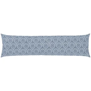 Feinbiber Wendebezug 150 g/m2 Seitenschläferkissenbezug 40x145 cm mit verdeckter Knopfleiste (Blau)