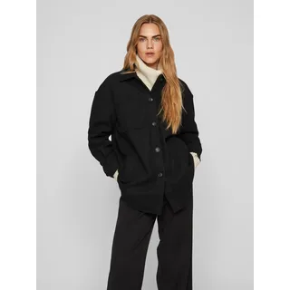 VILA Damen Vikimmi Shirt L/S Jacket - Noos, Schwarz, XL EU - XL