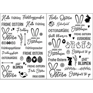 buttinette Kerzentattoos "Frühjahr & Ostern", 2 Bogen