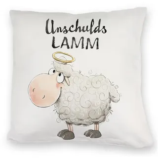 speecheese Dekokissen Schaf Kuschelkissen mit Spruch Unschuldslamm