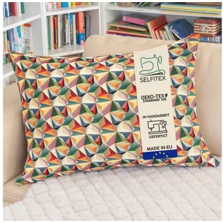 Selfitex Dekokissen XXL 60x80, inkl. Füllkissen, bunter Gobelin-Stoff, Sofakissen aus einer Baumwollmischung, für Bett und Couch. bunt