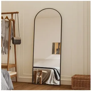 Boromal Standspiegel 180 hoch Ganzkörperspiegel 180x80cm XXL Flurspiegel groß Ganzkörper (Wandspiegel Schwarz groß mit Alu Rahmen, 5mm HD Bleifreier Spiegel), für Wohnzimmer Schlafzimmer Kinderzimmer Flur schwarz