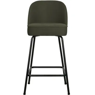 Barhocker Vogue Webstoff, modern gepolstert, warmes Grün, Metallgestell schwarz, 65 cm Sitzhöhe