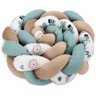 Totsy Baby Bettnestchen Bettschlange Bettumrandung für Babybett und Kissen Deko Kuschelkissen braun