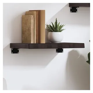furnicato Wandregal aus massivem Eichenholz 40x30x(2-4) cm Dunkelbraun, 1-tlg., Stabiles Wandboard mit Naturkante und Belastbarkeit bis zu 20 kg braun 30 cm x 4 cm x 40 cm