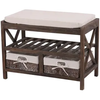 MCW MCW-C48 65 x 45 x 34 cm Sitzbank Schuhregal braun / braun