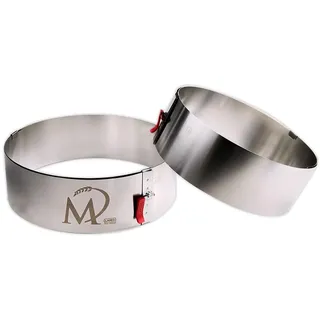 Marcel Paa Tortenring runder verstellbar Backrahmen (Ø 18-30cm - Höhe 7cm) funktionale Tortenform fixierbar - Backring zur Tortenzubereitung - Backrahmen rund zum Schichten und Dekorieren
