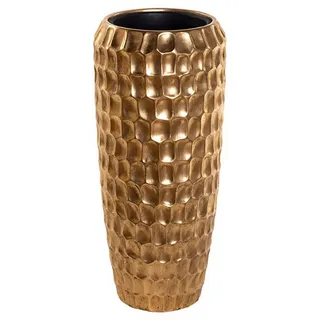 Flingora Bodenvase Celice, mit Einsatz - Fiberglas - Indoor & Outdoor - Gold - Höhe 75 cm goldfarben Ø 34 cm x 75 cm
