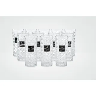 Mixcompany Gläser-Set Three Sixty Vodka Longdrinkgläser – 12er Set, eckig, 0,3 l geeicht