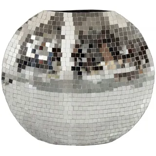 Tischvase Mosaik Silber, 40 cm – Dekovase aus Metall für Wohnzimmer