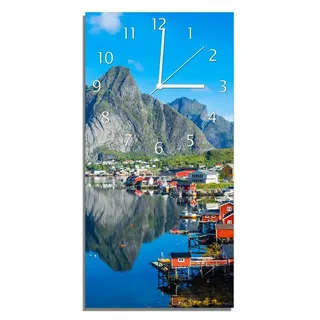 Wallario Wanduhr Skandinavisches Bergpanorama (Uhr aus Acryl)