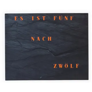 build-yours.de Wanduhr WordClock Jupiter Schiefer Optik - Wortuhr in Deutsch - LED Wanduhr schwarz