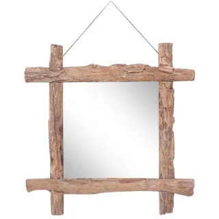 vidaXL Holzspiegel Natur 70 x 70 cm Braun