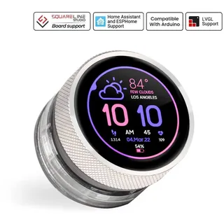 Elecrow CrowPanel, 1,28 Zoll Smart Knob, IPS Touchscreen, ESP32 HMI Drehgeber, Home Assistant, 5V