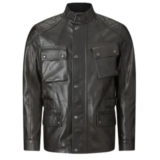 Belstaff Turner Motorrad Lederjacke, schwarz, L | Leder