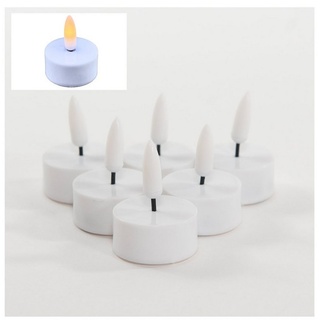 Coen Bakker Deco BV LED-Kerze (Set, 6-tlg), Teelichter weiß 6 Stück 6/18h Timer 3D Flamme weiß