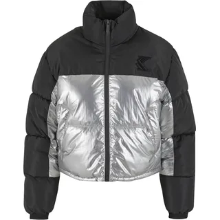 Karl Kani KK Og Metallic Block Crop Puffer Jacket metallic - Silberfarben