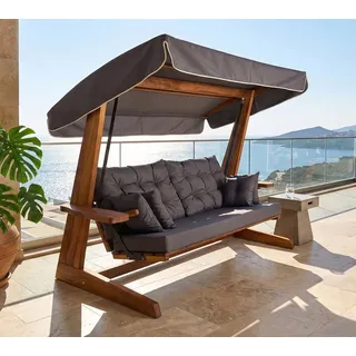 Westmann Irokoholz Hollywoodschaukel Luna 2600 | Anthrazit | 139x260x195 cm - Anthrazit