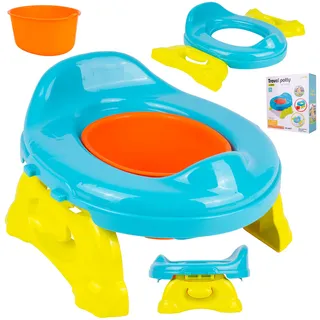 Malplay Tragbares Toilettensitz faltbare Reisetöpfchen Für Kinder Decke Blau Mobile Campingtoilette