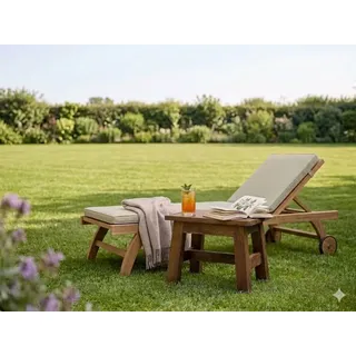 SONDERPREIS Beistelltisch für Gartenliege massiv  Mahagoni Gartenhocker 30x20x20