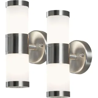Konstsmide 2er-Set Wandleuchten Glas Höhe 23,0 cm IP44 grau