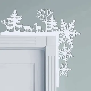 Tissting Türrahmen Deko Weihnachten, Weihnachtsdeko Holz Christmas Door Decorations Weihnachten Elch Creative Türecke Dekoration Weihnachtsecktürrahmen zum Deko 19,5 x 22 cm/7,68 x 8.66in