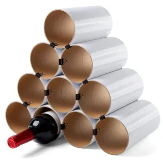 corpus delicti :: Weinheim - Flaschenregal - Weinregal aus Hartpapier - Basisversion für bis zu 19 Flaschen - erweiterbar (10 Hülsen weiß) (76.1w)