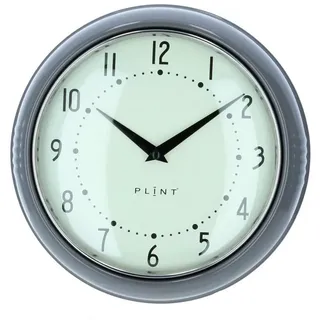 Plint Wanduhr Küchenuhr Retro almost black grau Uhr grau