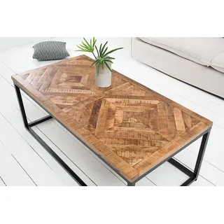 riess-ambiente Couchtisch INFINITY HOME 100cm natur, Wohnzimmer · Massivholz · eckig · Industrial · Metall braun