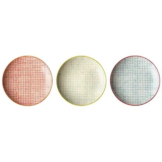 Bloomingville Carla Teller Ø 20 cm rot/grün/blau 3er Set