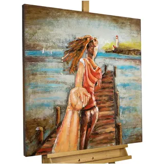 Kunstloft Metallbild, Blau, Metall, 4.2x80 cm, Bilder und Zubehör, Wandbilder, Metallbilder