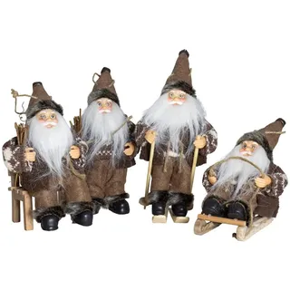 Christmas Paradise Weihnachtsmann 18cm, 4 Stück im Set, viele Farben/Modelle zum Aufhängen (Geschenkset, 4 St., Baumschmuck Anhänger), Weihnachtsdeko