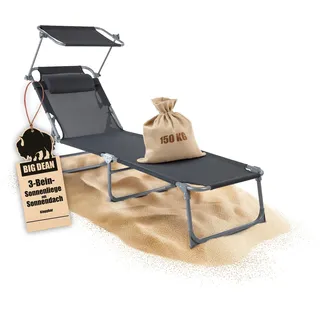 BigDean Sonnenliege 150 x 53 x 0 cm Dunkelgrau