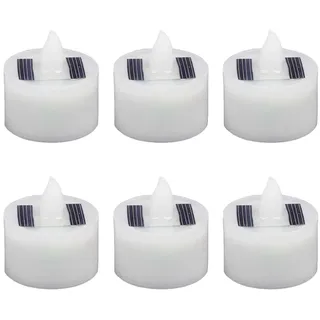 Tofficu 6 StüCk Wasserdichte Led Kerzen Mini Elektrische Kerzen FüR Innen Und AußEn Deko Lampe Solar Teelicht Romantische Beleuchtung Garten Hochzeit