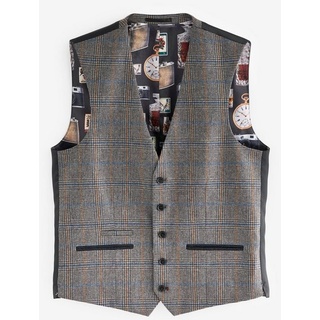 Next Anzugweste Nova Fides Karierte Weste mit Wolle Tailored Fit (1-tlg) grau 46 (GB: 36R)