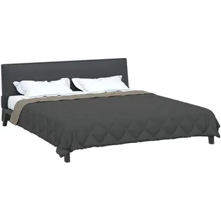 vidaXL Sommerdecke Hellgrau und Anthrazit 220 x 240 cm Mikrofaser