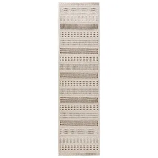 benuta Basic In- & Outdoor Teppich Kaleo - Beige 80x300 cm - Geometrische Muster - Wetterfest & UV-beständig für Balkon, Terrasse, Garten, Küchenteppich & Wohnzimmerteppich - Leicht zu Reinigen