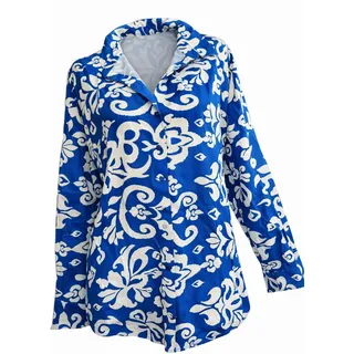 Aniston Longbluse Damen Blau Oversized Viskose Bluse Langarm Vokuhila Hemdbluse Weit - 46