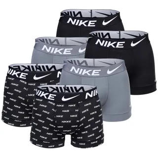 Nike Dri-Fit Micro Boxershorts Schwarz/Grau/Weiß S 6er Pack