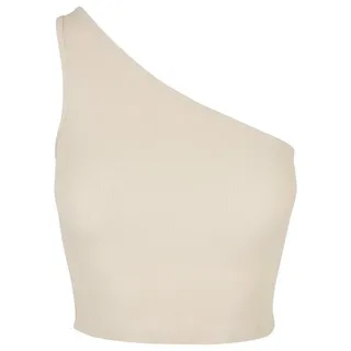 URBAN CLASSICS Muskelshirt Urban Classics Damen Ladies Cropped Asymmetric Top (1-tlg) beige