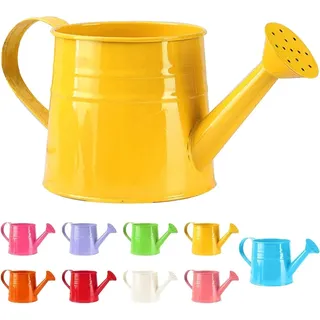 Gießkanne Klein Zimmerpflanzen 1L Kleine Gießkanne Metall Blumentopf Giesskanne Garten Balkon Watering Can Kieskanne Vintage Blumengießkanne Pflanzengießkanne Gartenwerkzeug (1PC/Gelb)
